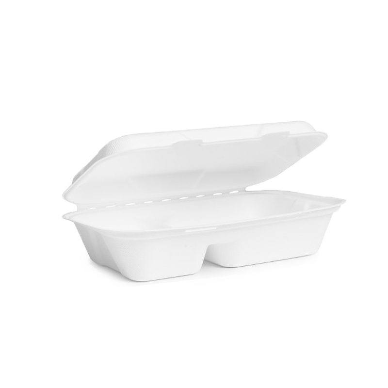 ENVASE PORTAMENU 2 COMPARTIMENTOS BAGAZO BLANCO 250x165x65 MM 50 UDS - Imagen 4