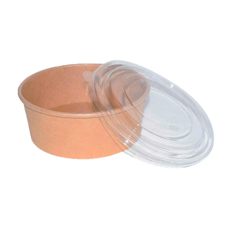 ENSALADERA CARTON KRAFT MICRO CON TAPA PET 750 CC 50 UDS - Imagen 2