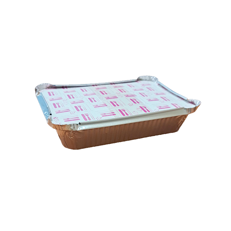 ENVASE ALUMINIO RECTANGULAR CON TAPA 680 CC 25 UDS - Imagen 2