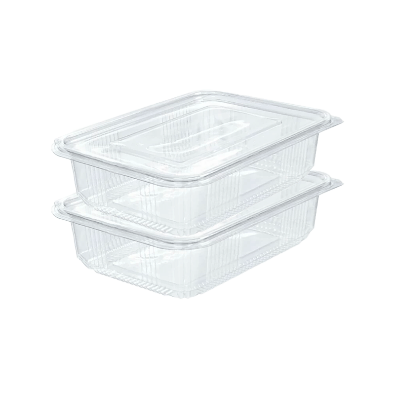 TARRINA BISAGRA RECTANGULAR PET QUALY 1500 CC 50 UDS - Imagen 3