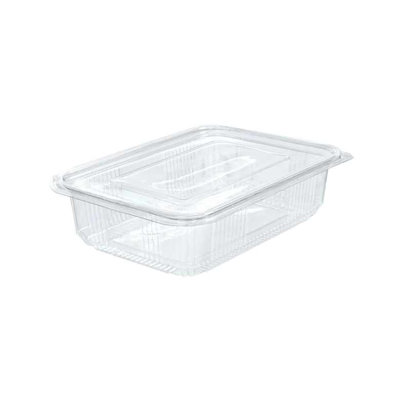 TARRINA BISAGRA RECTANGULAR PET QUALY 1500 CC 50 UDS - Imagen 2