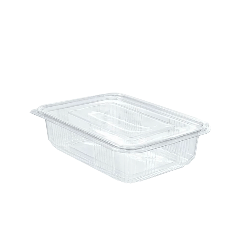 TARRINA BISAGRA RECTANGULAR PET QUALY 2000 CC 50 UDS - Imagen 2