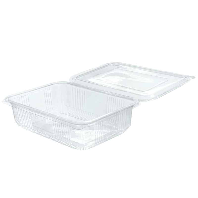 TARRINA BISAGRA RECTANGULAR PET QUALY 2000 CC 50 UDS - Imagen 3
