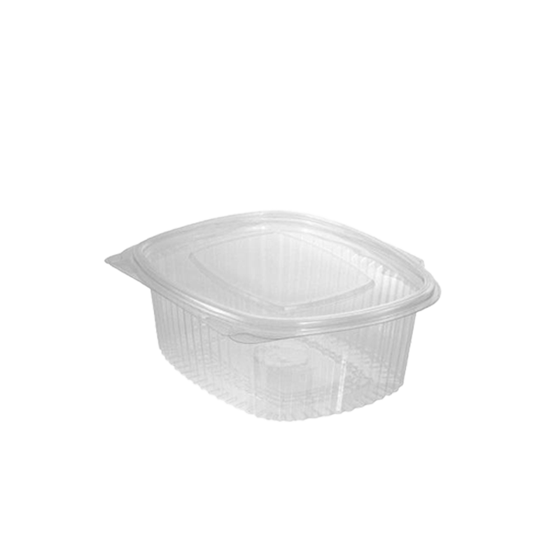 TARRINA BISAGRA RECTANGULAR PET 375 CC QUALY 50 UDS - Imagen 2