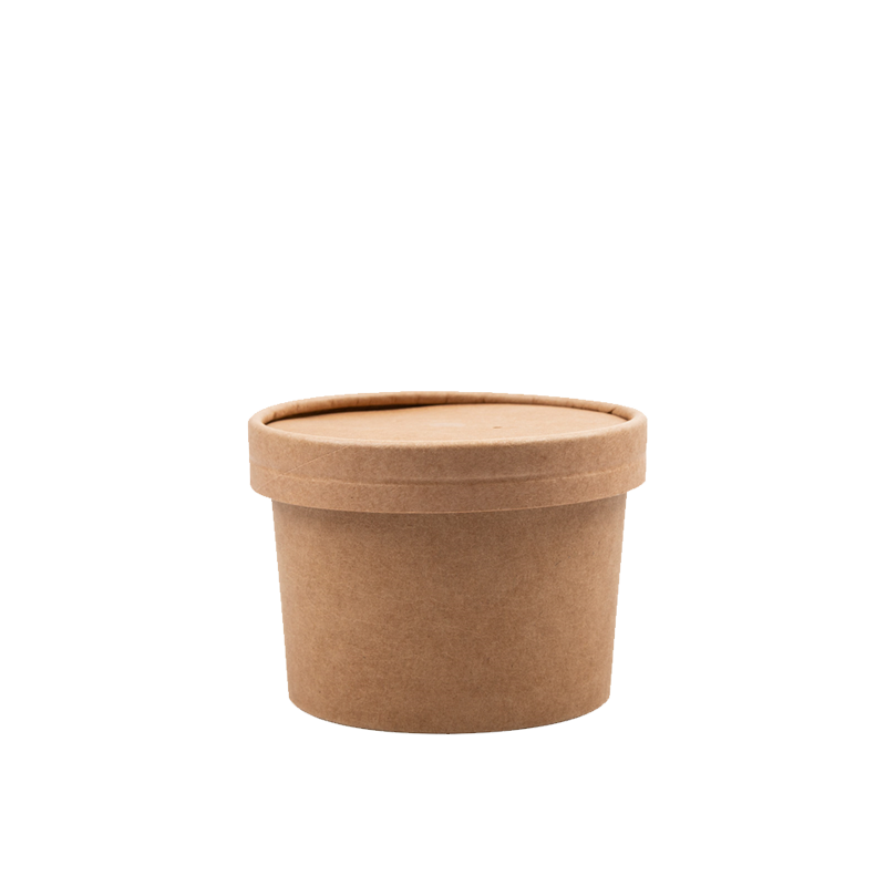 TARRINA CARTON KRAFT SOPA CON TAPA 350 CC 25 UDS - Imagen 3