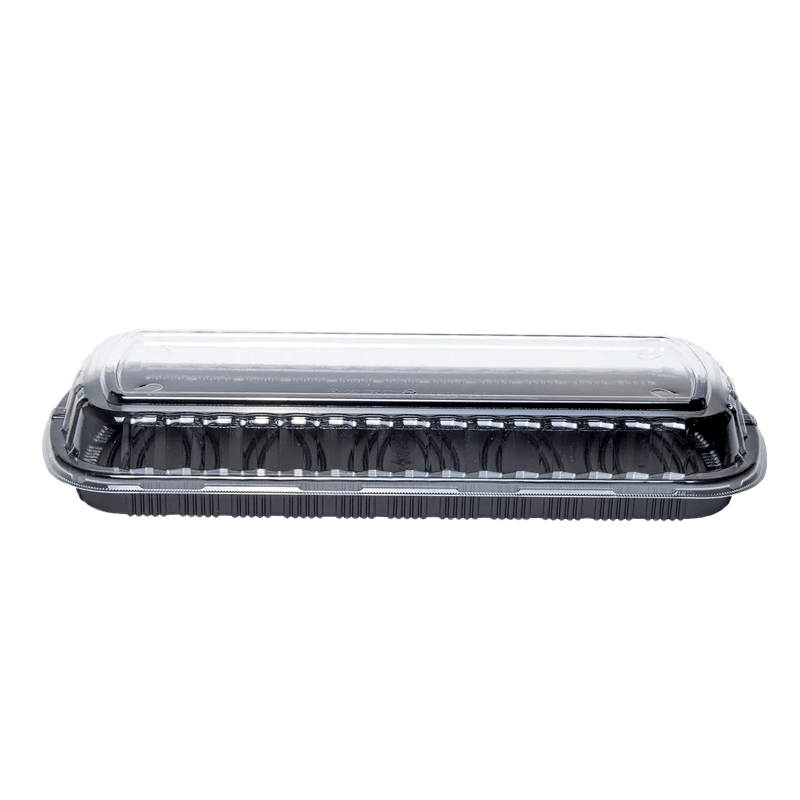 ENVASE NEGRO PP COSTILLAR ENTERO CON TAPA OPS 80 UDS - Imagen 2