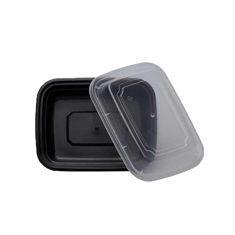 ENVASE RECTANGULAR NEGRO PP CON TAPA PP 400 CC 50 UDS - Imagen 2