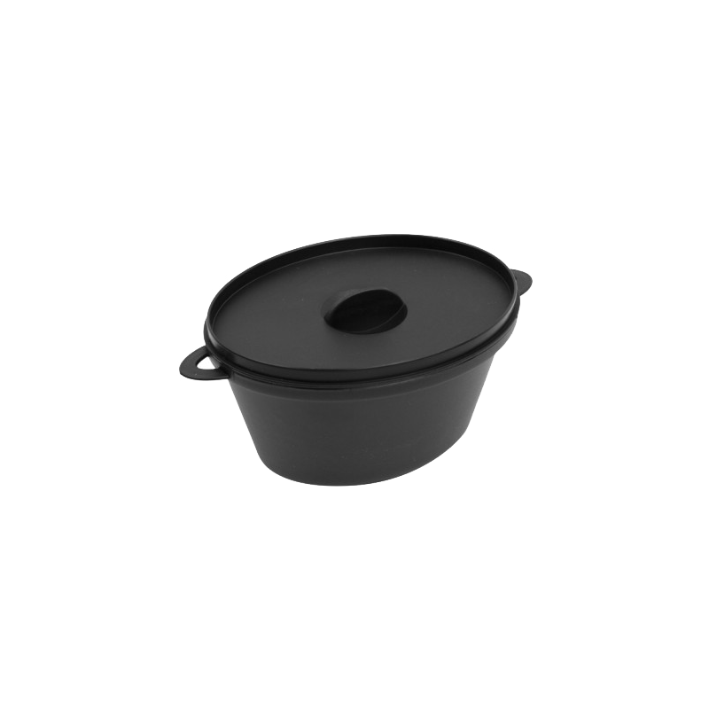 MINI CAZUELITA NEGRA CON TAPA PP 80 ML 6 UDS - Imagen 2