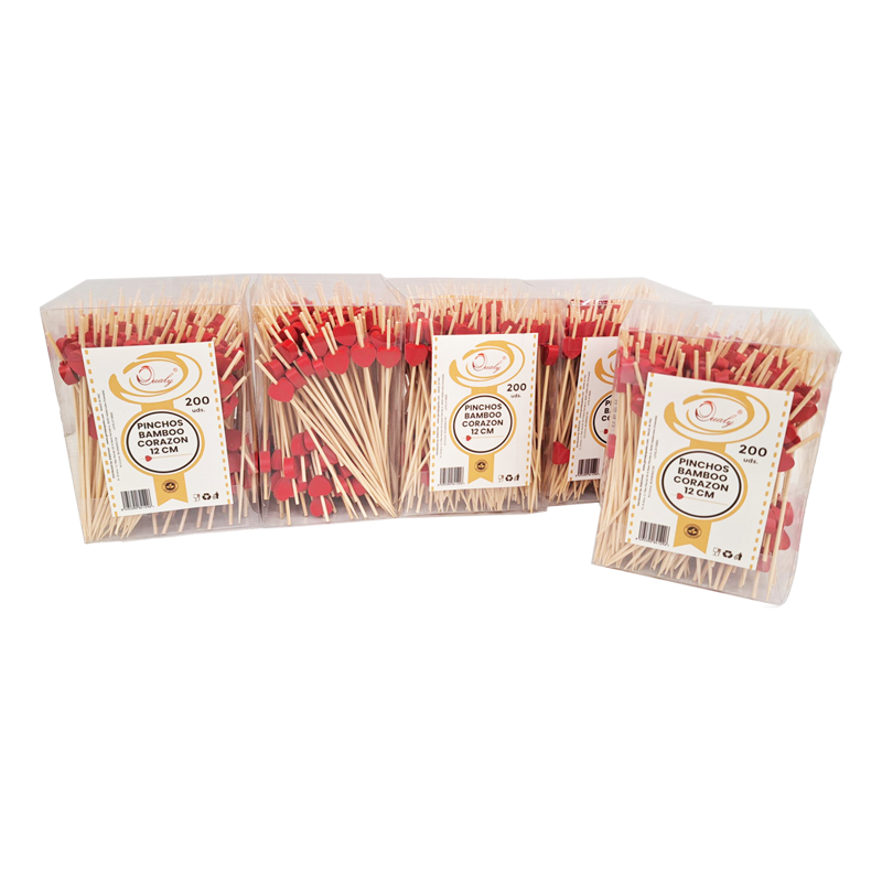PINCHO BAMBOO CORAZON 120 MM 200 UDS - Imagen 3
