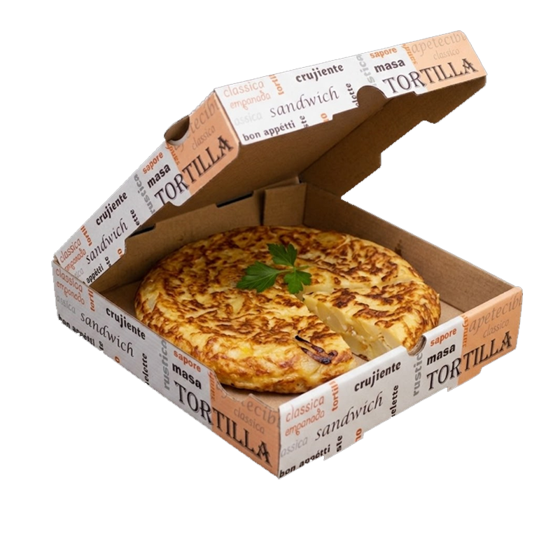 CAJA TAKE AWAY TORTILLA 250x250x50 MM 100 UDS - Imagen 2