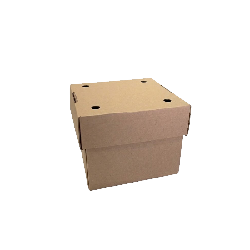 CONCHA CARTON KRAFT BURGUER FLOR 120x120x100 MM 100 UDS - Imagen 2