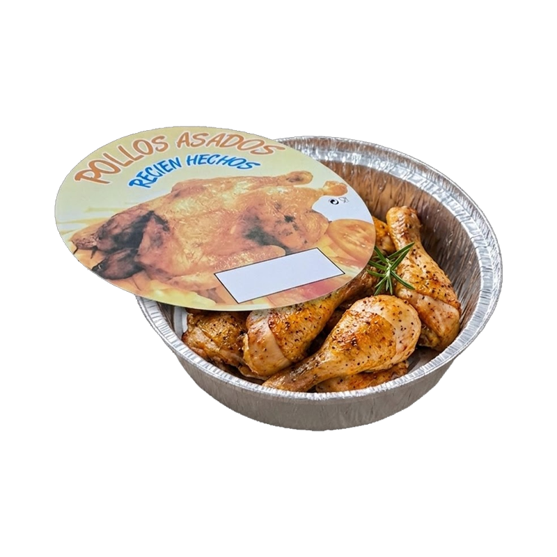 ENVASE ALUMINIO MEDIO POLLO CON TAPA QUALY 25 UDS - Imagen 2