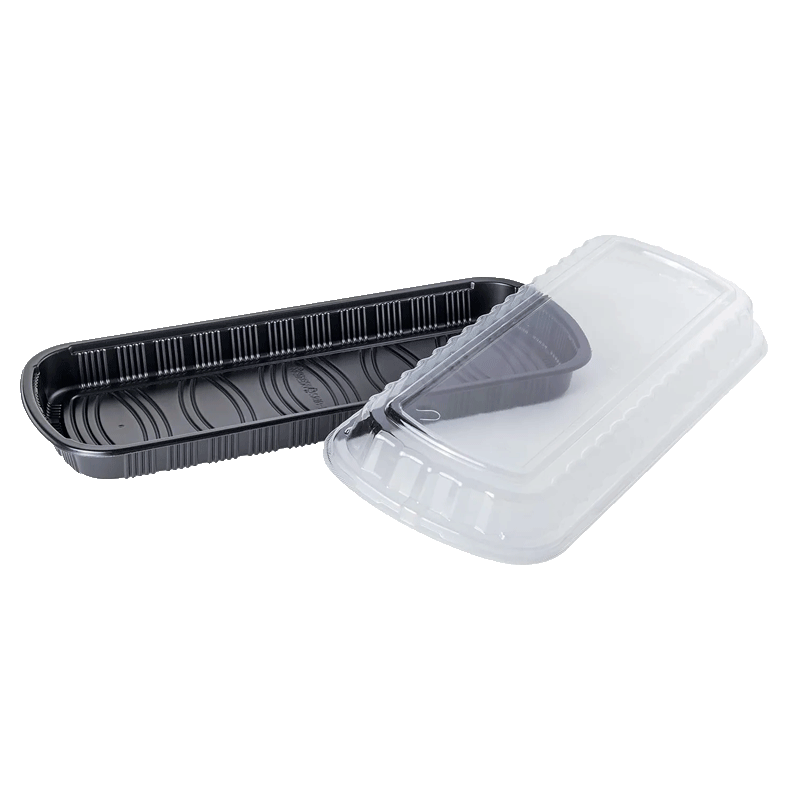 ENVASE NEGRO PP COSTILLAR ENTERO CON TAPA OPS 80 UDS - Imagen 3
