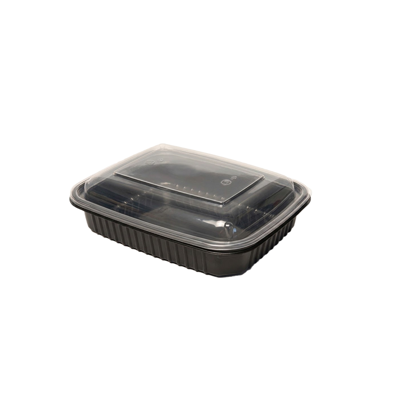 ENVASE RECTANGULAR NEGRO PP CON TAPA PP 400 CC 50 UDS - Imagen 3
