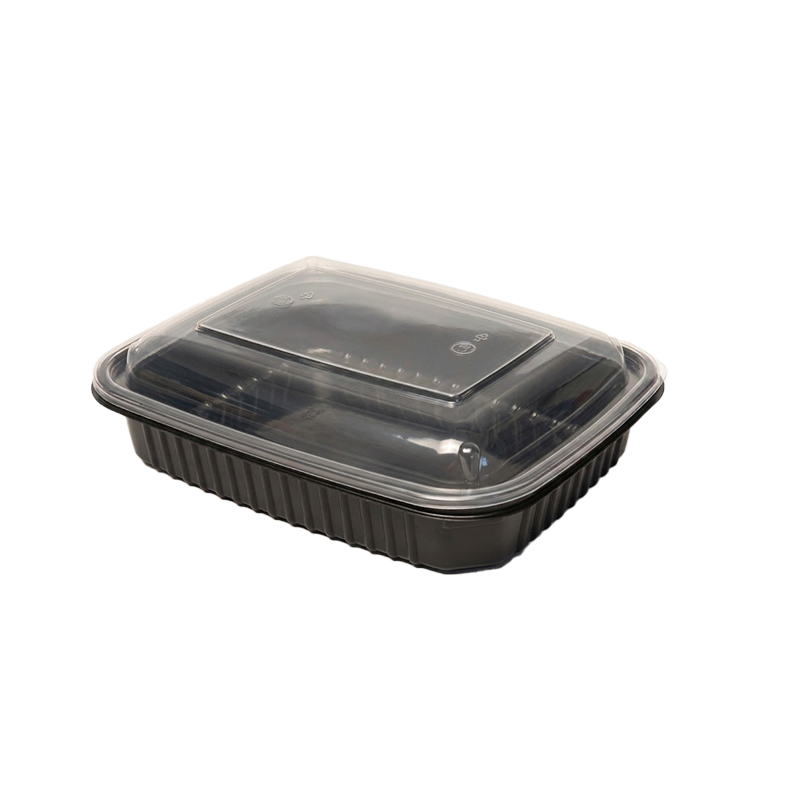 ENVASE RECTANGULAR NEGRO PP CON TAPA PP 750 CC 50 UDS - Imagen 2