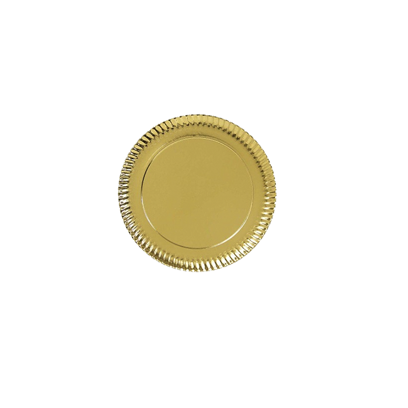 PLATO CARTON ORO 25 CM 100 UDS - Imagen 2