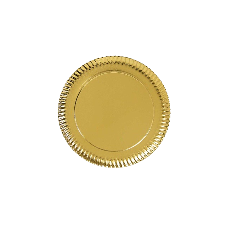 PLATO CARTON ORO 27 CM 100 UDS - Imagen 2