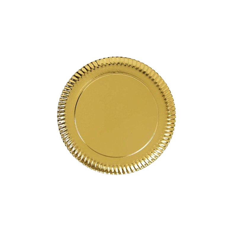 PLATO CARTON ORO 30 CM 100 UDS - Imagen 2