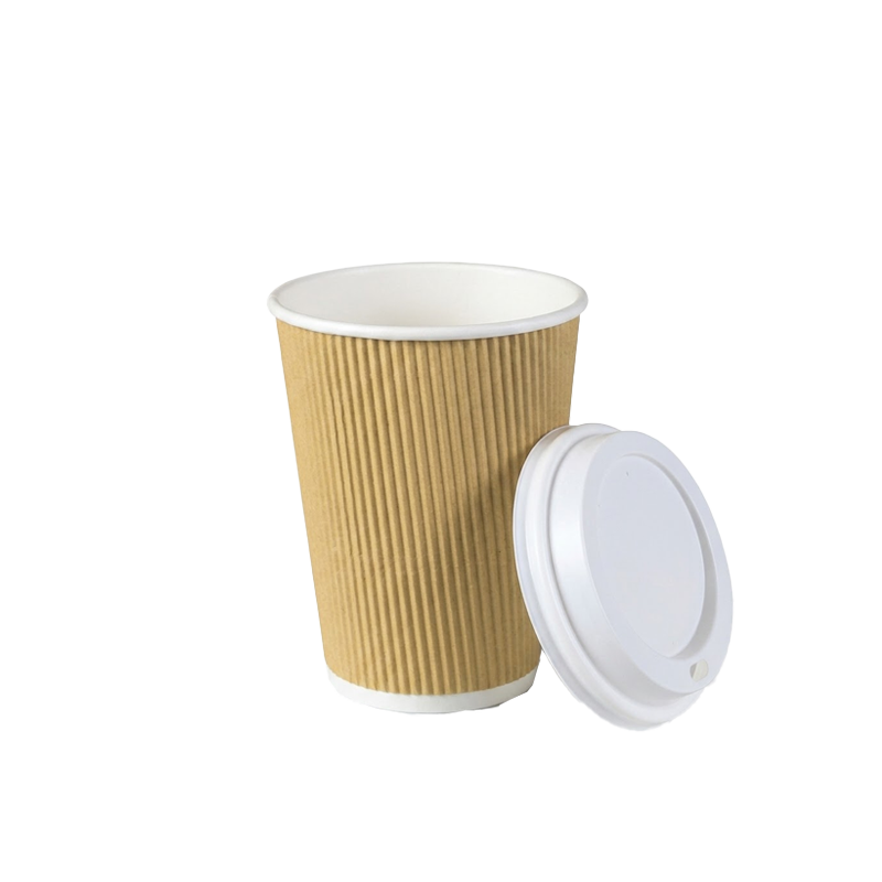 VASO CARTON CORRUGADO CON TAPA 8oz 240 CC 50 UDS - Imagen 2