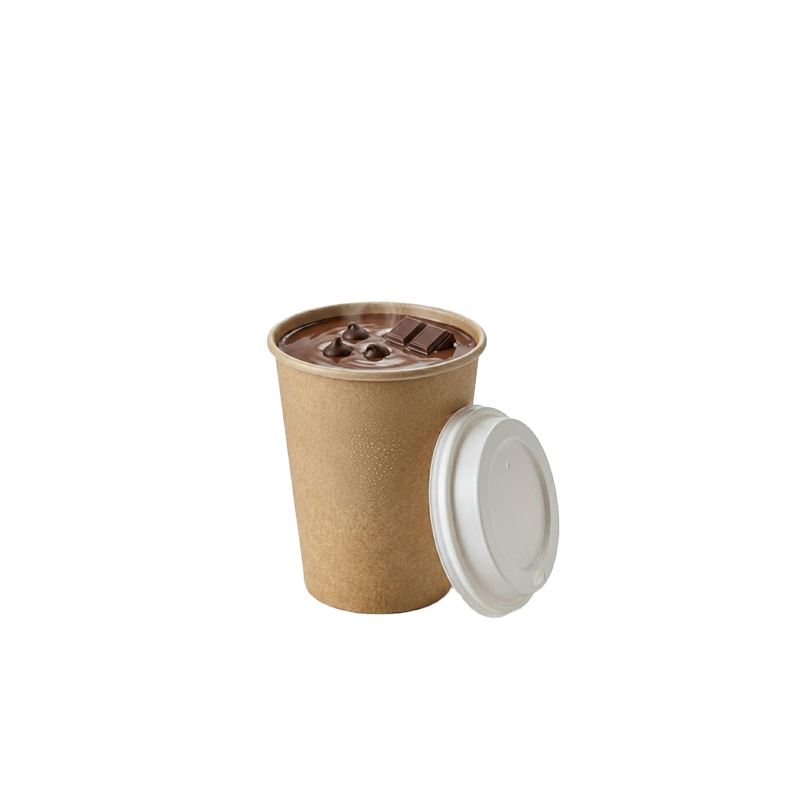 VASO CARTON KRAFT CON TAPA 7oz 200 CC 50 UDS - Imagen 2