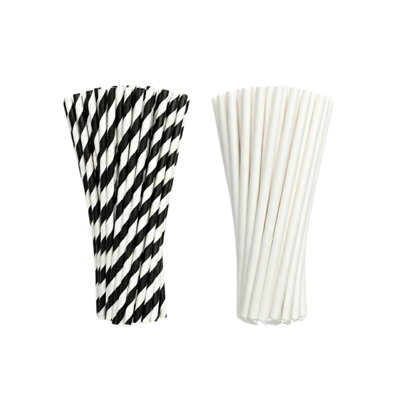CAÑITA PAPEL RAYA BLANCA Y NEGRA FUNDA 100 UDS - Imagen 3