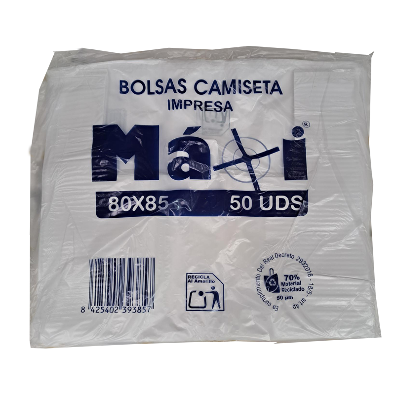 BOLSA ASA BLANCA 80x85 70% EAN MAXI 50 UDS - Imagen 2