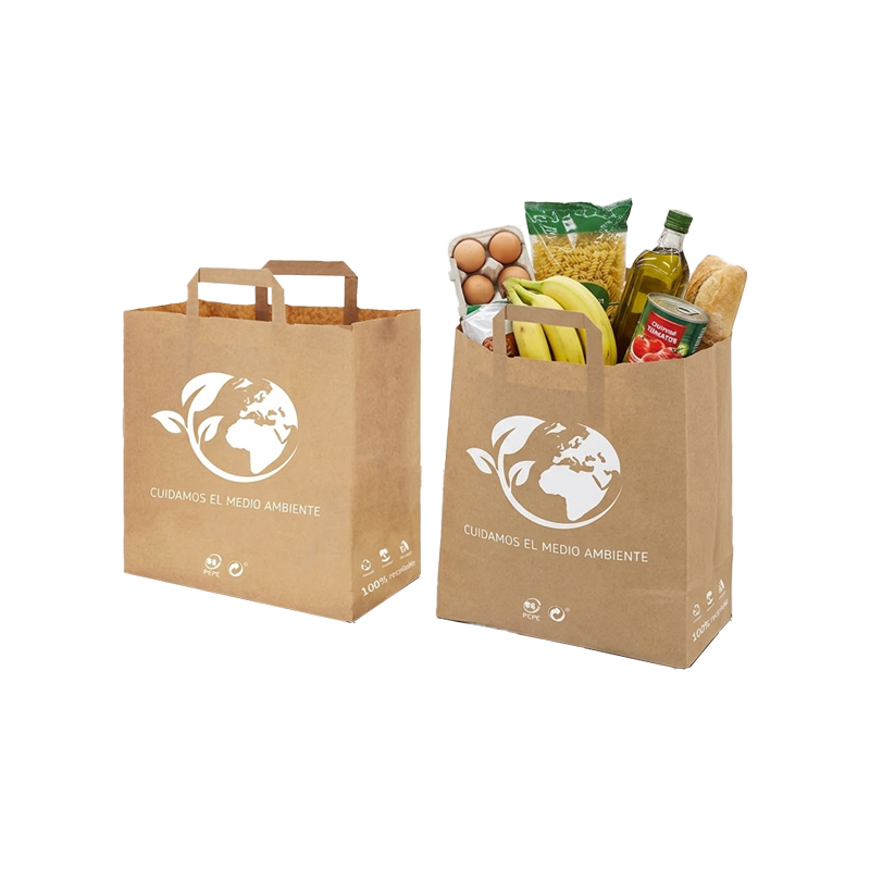 BOLSA PAPEL KRAFT ASA PLANA 32+14x35 300 UDS - Imagen 2