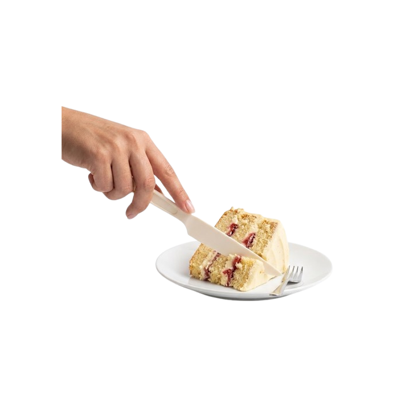 CUCHILLO REUTILIZABLE CREMA 16,5 CM 100 UDS - Imagen 2